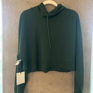 Aritzia Sunday Best Saylor Midnight Clover Waffle Cropped Hoodie (Large)